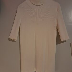 Valentino Cream Ribbed Long Sleeve Top